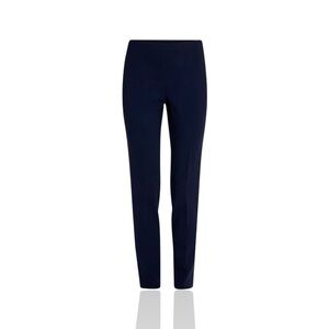 NWT Akris ‘Melissa’ Slim Ankle-Cut Pants in Navy Blue Wool Crepe Size 8